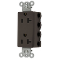 Hubbell Wiring Device-Kellems Straight Blade Devices, Receptacles, Style Line Decorator Duplex, SNAPConnect, 20A 125V, 2-Pole 3-Wire Grounding, 5-20R, Nylon, Brown, USA SNAP2162NA